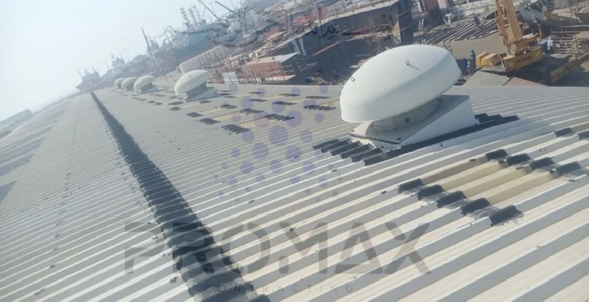 Al Bawardy - metal roof waterproofing project by Promax in Dubai, UAE
